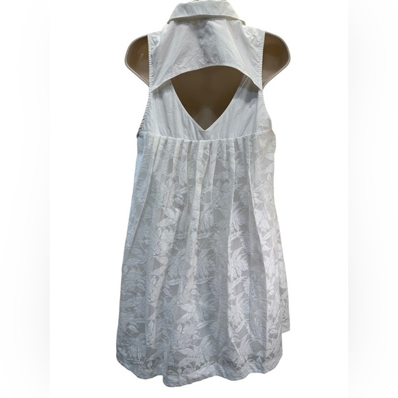 Anthropologie HD in Paris White Lace Poplin Swing Dress - Picture 10 of 10